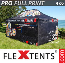 Pop up Canopies FleXtents PRO with full digital print 4x6 m, incl. 4 sidewalls
