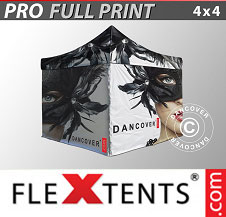 Pop up Canopies FleXtents PRO with full digital print 4x4 m, incl. 4 sidewalls