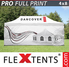 Pop up Canopies FleXtents PRO with full digital print 4x8 m, incl. 4 sidewalls