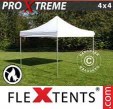 Pop up Canopy FleXtents Pro Xtreme 4x4 m White, Flame retardant